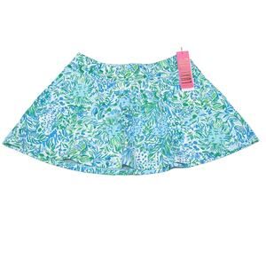 Lilly Pulitzer Luxletic Aila Skort Womens S Hydra Blue Dandy Lions UPF 50+ NWT